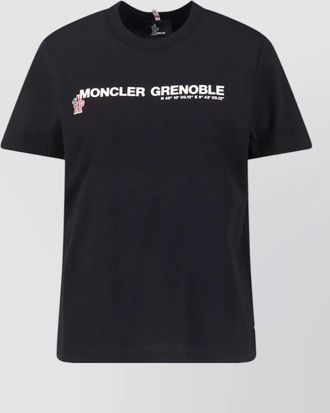 Moncler crew neck top ribbed collar short sleeves