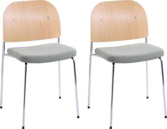 Beliani Conjunto De 2 Sillas De Comedor Con Estructura De Metal Asiento Tapizado Apilables Estilo Loft Vintage Verde/marr&oacute;n Claro Ashcroft