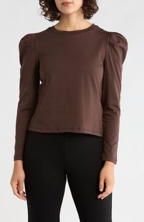 Elie Tahari Pleated Shoulder Top in Chocolate Brown at Nordstrom Rack, Size X-Small