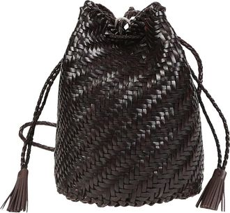 Dragon Diffusion Gevlochten Shopper met Trekkoord - Dames - Schoudertassen - Bruin - ONE Size - Leer - Tassen