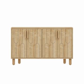 Concept Usine Aparador de 4 puertas con aspecto de madera y dise&ntilde;o gr&aacute;fico 120 x 73