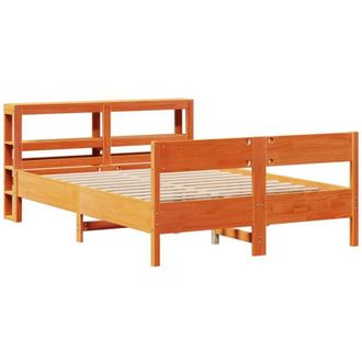 vidaXL Vidaxl - Estructura De Cama Sin Colch&oacute;n Madera Maciza Marr&oacute;n 120x190 Cm