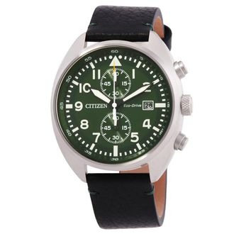 Citizen Chronograph Eco-Drive Green Dial Mens Watch CA7041-07X