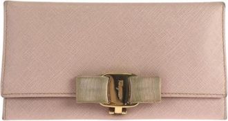 Ferragamo Pre-owned Vara Lederen Lange Portemonnee - Dames - Vintage Accessoires - Roze - ONE Size - Leer - Vintage