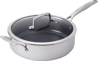 J.A. Henckels International Paradigm Ceramic 4-qt Stainless Steel Saute Pan with Lid and Handle Helper