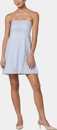Lusana Talia Mini Dress In Misty Blue