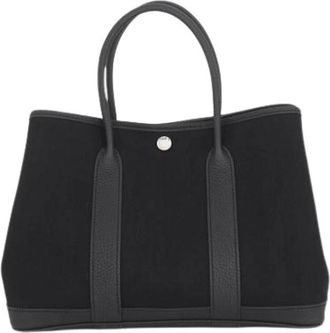 Herm&egrave;s Pre-owned Garden Tote Bag - Dames - Vintage Shopper - Zwart - ONE Size - Leer - Vintage