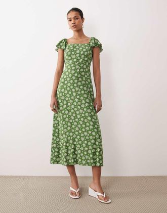 Nobody's Child Elsie - Vestito midi verde stampato