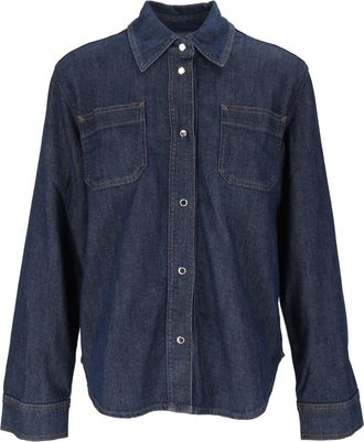 7 For All Mankind Halona Utility Structured Collar Cotton Workwear Shirt