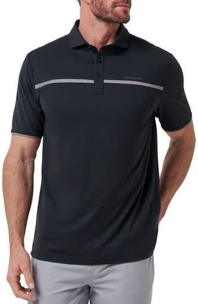 Travis Mathew Flight Plan Chest Stripe Polo in Black at Nordstrom Rack, Size Xxx-Large