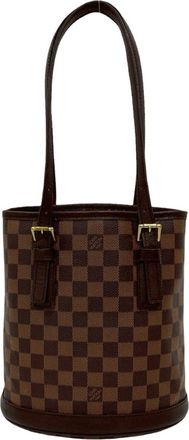 Louis Vuitton Brown Leather Pvc Handbag Pouch Shoulder Bag Tote Bag (Pre-Owned)