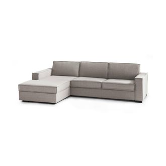 Talamo Italia Sofa Cama Daalber, Sof&aacute; De Esquina, 100% Made In Italy, Sof&aacute; Con Apertura Giratoria, Pen&iacute;nsula Contenedor Izquierda, Con Reposabrazos Est&aacute;ndar, Cm 280