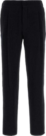 Giorgio Armani Getextureerde Broek met Achterzak - Heren - Slim Fit Broeken - Blauw - L - Wol - Broeken