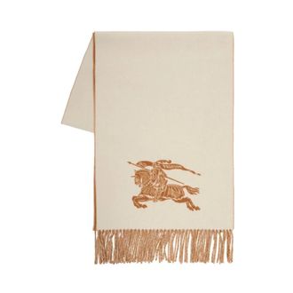 Burberry Winter Scarves, unisex, White, Size: ONE SIZE Mu Knight Scarf