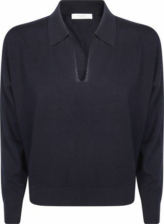 Incotex Deep V-Neck Ribbed Polo Shirt