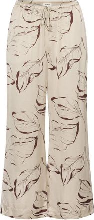 Soaked In Luxury Clero Flared Printed Pants - Dames - Wijde Broeken - Beige - L - Broeken