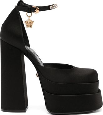 Versace Medusa Aevitas Platform Pumps - Dames - Pumps - Zwart - 37 EU - Leer - Schoenen