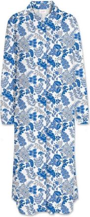 MC2 Saint Barth Maxi overhemdjurk met zakken - Dames - Shirt Kleedjes - Blauw - Xs/S - Katoen - Kleedjes