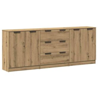 Berkfield Home Sideboards 3 pcs Artisan Oak 60x30x70 cm Engineered Wood in Brown | Size: 60 x 30 x 70 cm