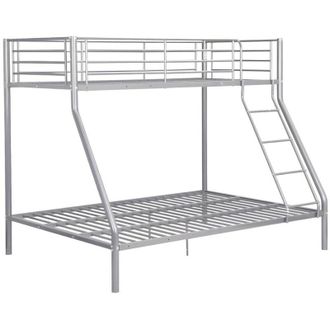 Vente-Unique Vente-unique - Letto a castello 90 e 140 x 190 cm in metallo Argento - elevatio