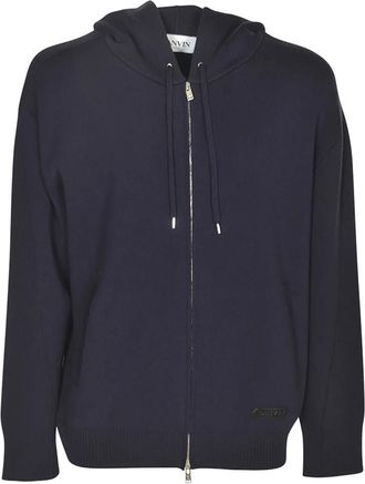 Lanvin Sweatshirt met ritssluiting - Heren - Vesten met rits - Zwart - M - Katoen - Hoodies & sweatvesten