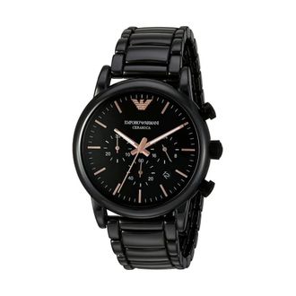 Emporio Armani Luigi Chronograaf Horloge - Heren - Accessoires - Zwart - Maat: ONE Size