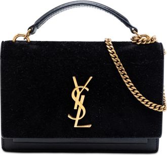 Saint Laurent Pre-owned Saint Laurent Medium Suede and Calfskin Monogram Sunset Top Handle Bag Ladies MWWZ76RUY687TU08