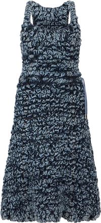 Diesel Midi Jurk in Geplooid Denim - Dames - Casual kleedjes - Blauw - S - Denim - Kleedjes