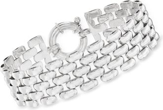 Ross-Simons Italian Sterling Silver Panther-Link Bracelet