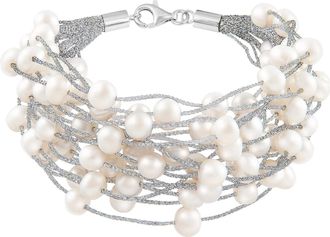 Splendid Pearls Beautiful 6-7mm Freshwater Pearl Multirow Bracelet