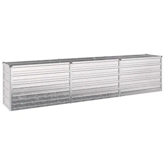 vidaXL Letto Rialzato Da Giardino Argento 240 X 40 X 55 Cm Vidaxl