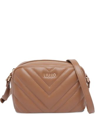 Liu Jo small quilted chevron crossbody bag - Brown