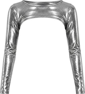 Dolce & Gabbana Korte enkeljas met pailletten - Dames - Longsleeves - Grijs - S - Pailletten - Tops