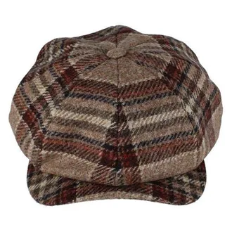 Wigens Mens Tweed Check Melange Classic Newsboy Cap in Beige Melange at Nordstrom, Size 58