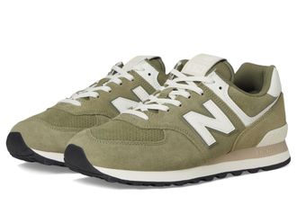 New Balance Unisex-Adult 574 V2 Sneaker, Dark Olivine/Sea Salt, 9.5 Wide Women/8 Men