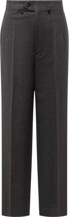 Victoria Beckham Cropped Trousers, female, Gray, Size: 2XS Cropped Wool Tapered Trousers