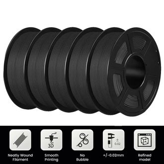 OEM Filamento Pla, Ecol&oacute;gico, De Alta Compatibilidad, Negro Mate, 5 Rollos