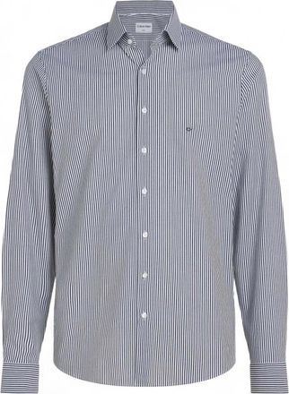 Calvin Klein Poplin rigata overhemd - Heren - Casual Overhemden - Blauw - 5XL - Overhemden