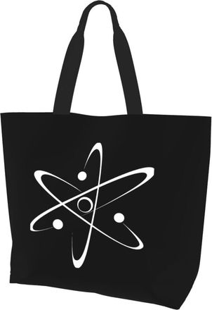 AOOEDM Retro Atomic Atom Symbol Ladies Canvas Tote Reusable Shopping Bag