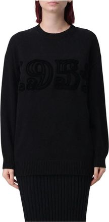 Max Mara Zwarte Cashmere Trui met Applicatie - Dames - Cashmere truien - Zwart - S - Kasjmier - Truien & Vesten