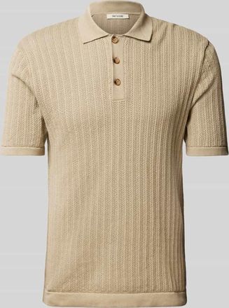 Only & Sons Regular Fit Poloshirt mit Lochstickerei Modell MOON in Oliv, Größe XXL