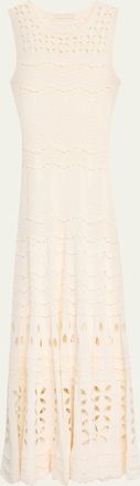 Ulla Johnson Lakshmi Knit Open-Work Maxi Dress