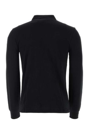 Polo Ralph Lauren Mens Black Piquet Polo Shirt Blk Exterior: Cotton T-shirts And Polos