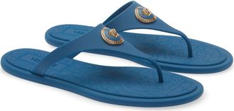 Versace Medusa Flip Flop in Pastel Blue Gold at Nordstrom, Size 10Us