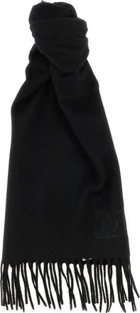 Max Mara Black Fringed Scarf