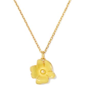 Kate Spade New York golden bloom flower pendant necklace in Yellow at Nordstrom
