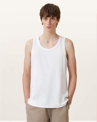 AllSaints Mens Cotton Edwards Textured Vest, Size: XXL
