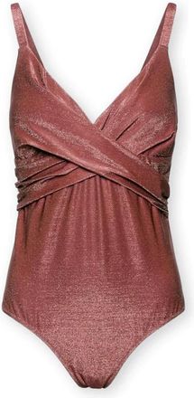 Elena Miro Gedrapeerd badpak uit &eacute;&eacute;n stuk - Dames - Badpakken - Rood - S - Polyester - Badmode