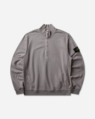 Stone Island Men s Organic Cotton Fleece Half-Zip Sweatshirt Grey