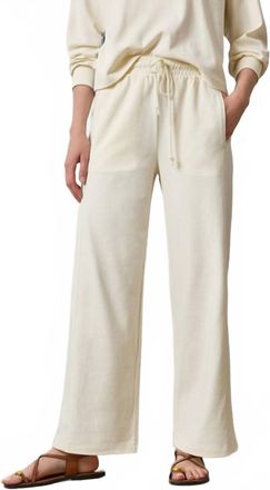Lilla P Drawcord Wide Leg Pant In Magnolia